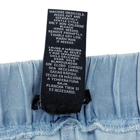 Zac & Rachel Light Blue Denim Skort Elastic Waistband & Tie Women’s XL Preppy - Picture 4 of 11